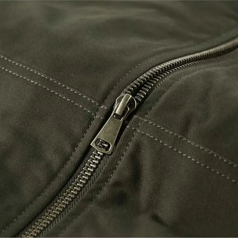 HEARUJOY  -  Men's New Autumn and Winter Cotton Jacket with Fleece Thickened Cargo Flight Short Plus Size Hooded Quilted Jacket
