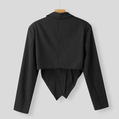 HEARUJOY  -  Spring Autumn Fashion Men Small Suit Set Tailored Collar Long Sleeve Irregular Tops And Straight Pants Two Piece Sets Loose Outf