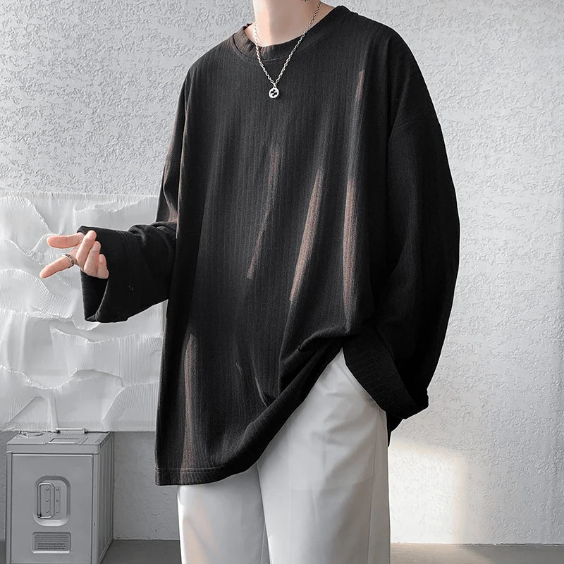 HEARUJOY  -  Spring Mens T Shirt  Hip Hop Casual Tops Tees T Shirt White Big Size Top Men's Clothing Oversized Streetwear Korean Tees