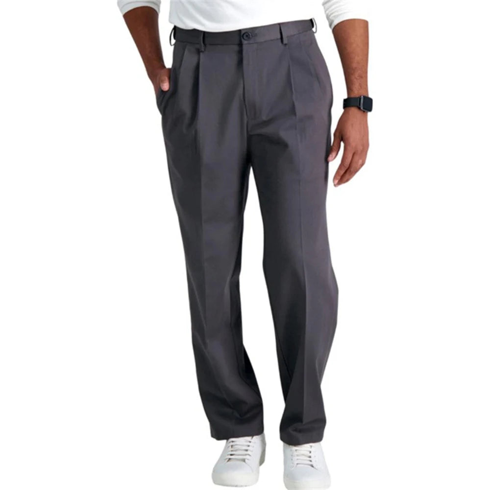 HEARUJOY  -  Mens Formal Straight Pants Classic Business Casual Pants Commuting British Elegant Regular Male Trousers Men'S Clothing 2025