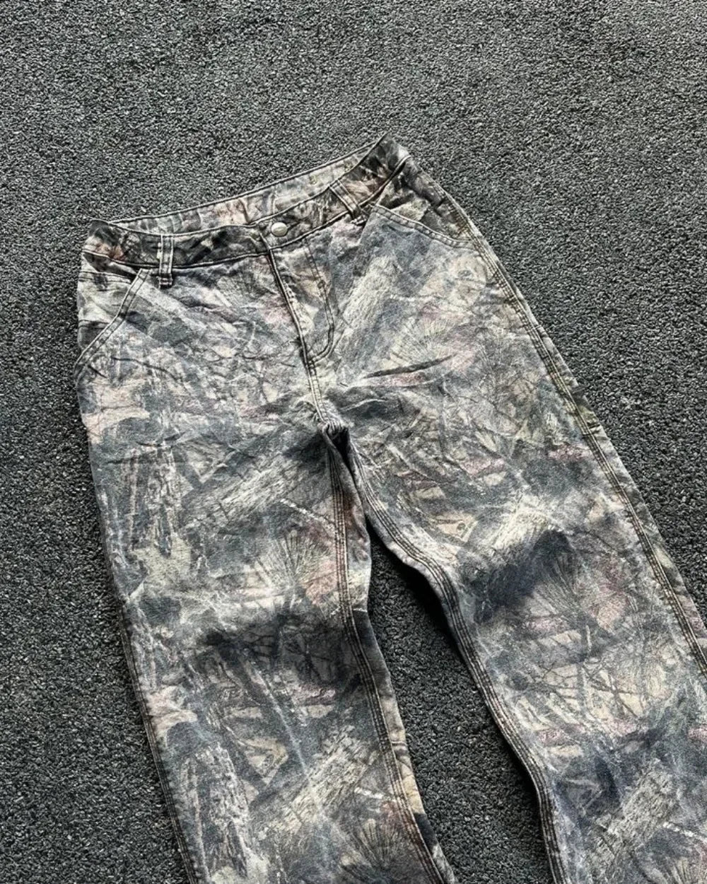 Hearujoy High Quality Retro Oversize Cargo Denim Y2k Camouflage Jeans Pants Fashion Men Clothing Straight Leg Wide Leg Jeans Streetwear