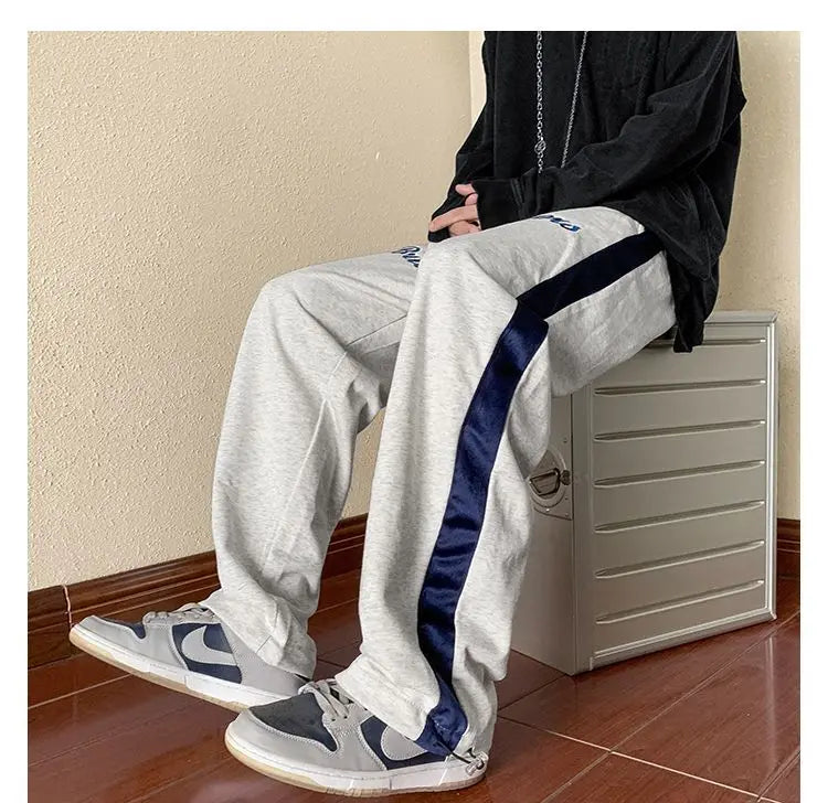 HEARUJOY  -  Wide-leg American Sweatpants Men's Spring Autumn Campus Casual Loose