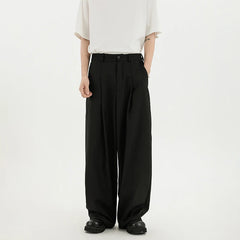 HEARUJOY  -  Grey Suit Pants Men Oversized Fashion Black Dress Pants Men Korean Loose Wide Leg Pants Mens Office Formal Trousers M-3XL