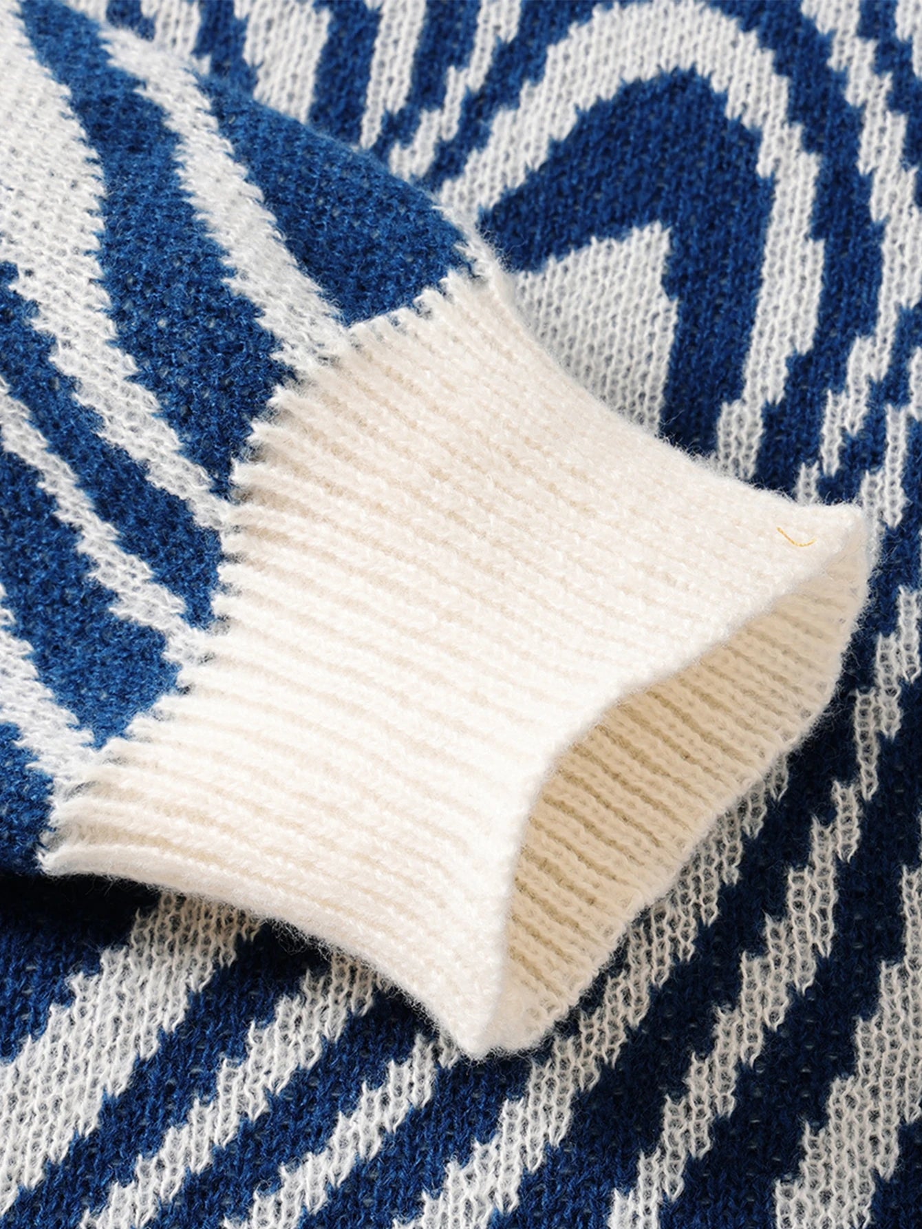 HEARUJOY  -  New Popular Fire Pattern Pullover Ripped Sweater Casual Round Neck Knitted Men's Gift Pullover