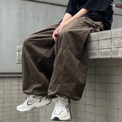 Hearujoy Vintage Baggy Cargo Pants Men Cotton Wide Leg Trousers Male Oversize Retro Loose Casual Japanese Streetwear Hip Hop