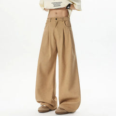 HEARUJOY  -  Corduroy Pants Men Oversized Fashion Black Casual Wide Leg Pants Men Streetwear Korean Loose Corduroy Suit Pants Mens Trousers