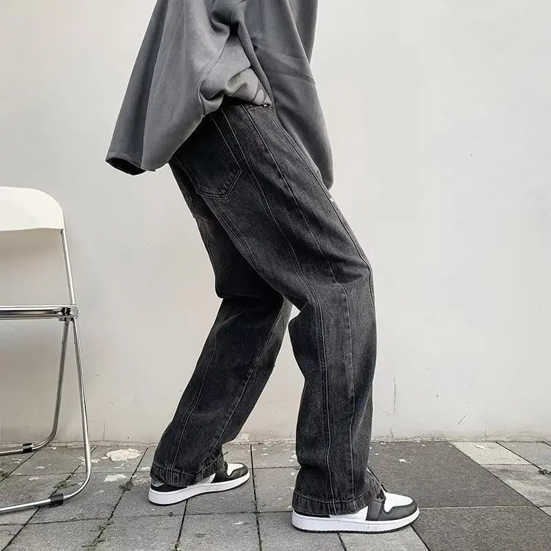 Hearujoy Workwear Jeans Men's Loose Straight Leg Pants Men's Casual Pants High Street Fashion Brand