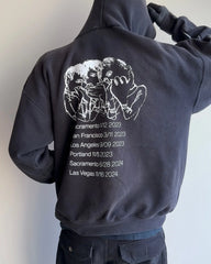 Hearujoy Vintage Gothic Graphic Print Hip Hop Hoodie for Men Y2k Grunge Casual Loose Pullover Women Streetwear Sweatshirt Hoodies