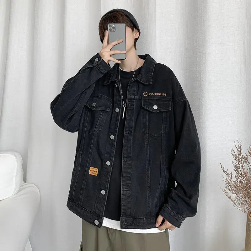 HEARUJOY  -  Denim Handsomet Autumn Men's Trendy Ins Versatile Loose Jacket Top