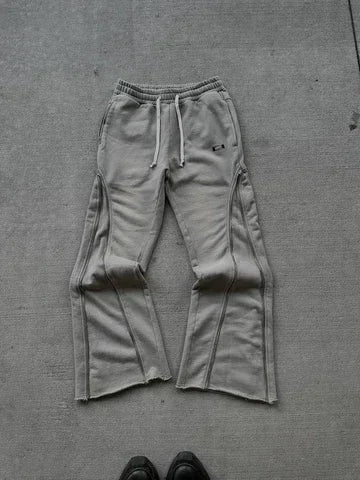 Hearujoy Black new style zipper trousers wide leg two-wear sports street American fashion retro casual washed couple casual pants