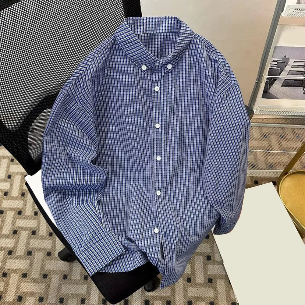 HEARUJOY  -  Button Up Shirt Mens Casual Tops Casual Gatherings Casual All Season Wear Daily Wear Lightweight Material Loose Fit Design