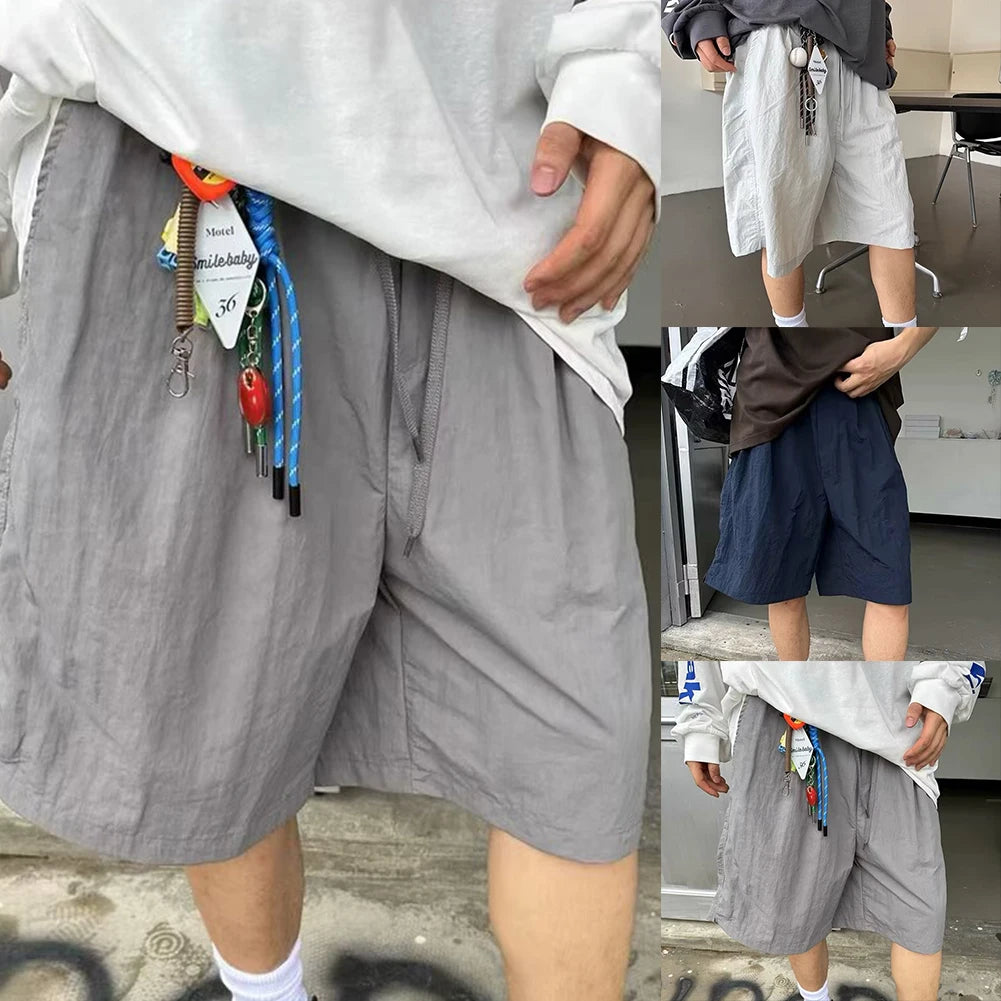 HEARUJOY  -  Beach Wear XL 2XL Casual Summer Pants Summer Breathable Shorts Gym Jogger Quick Drying Shorts Elastic Waist Knee Length