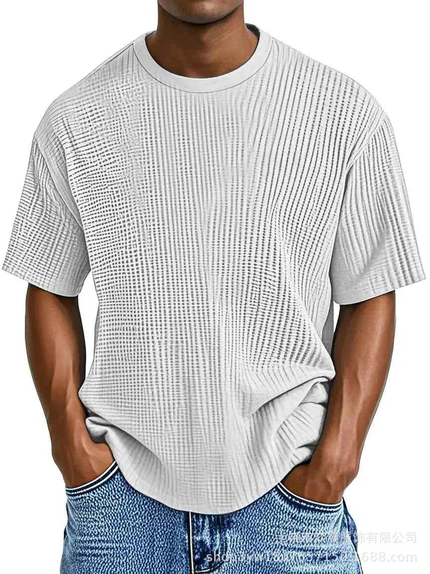 HEARUJOY  -  New Men's Summer Short-sleeved T-shirt, Casual and Versatile Round-neck Thin Top