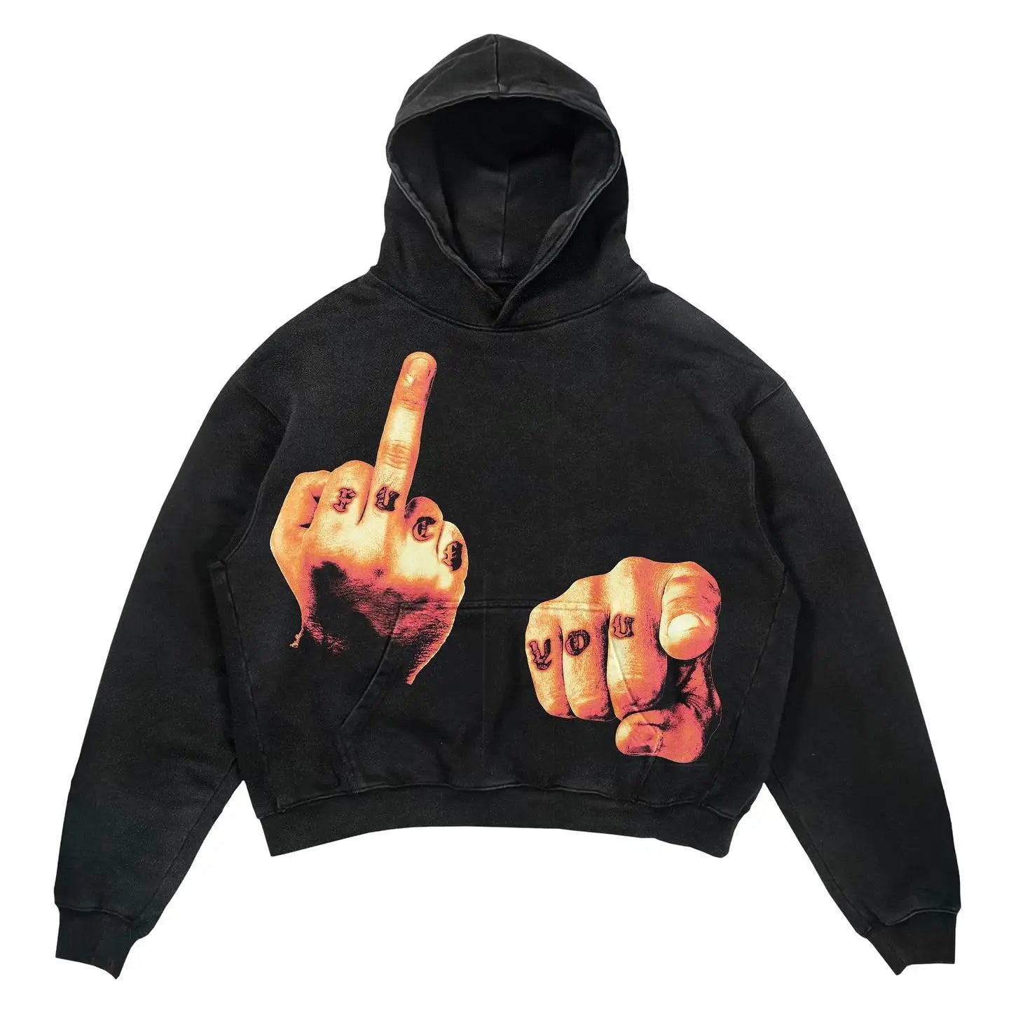 Hearujoy Retro Hand Printing Hoodies Women new Sweatshirt Oversize Loose Tops Couples streetwear Goth Popular Y2k Clothes
