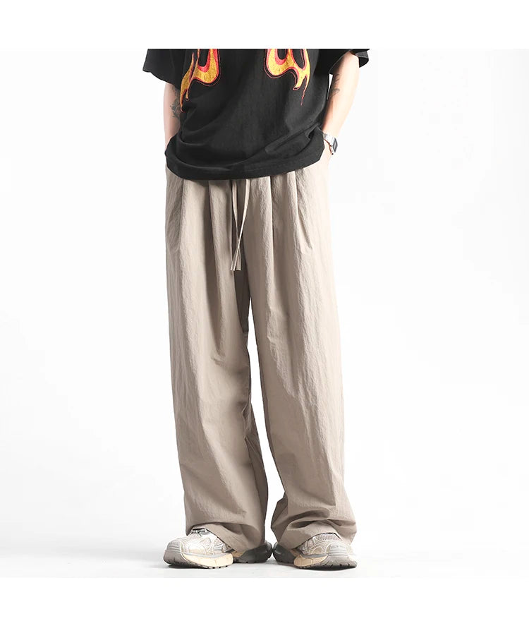 HEARUJOY  -  Y2K Men Streetwear Cargo Pants Korean Cotton Line Trousers Men Wide Leg Pants Solid Color Loose Joggers Baggy Harem Pants