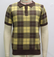 HEARUJOY  -  British Style Luxury Plaid Jacquard Knitted Polo Shirt For Men High Quality Short Sleeve Tops Spring Summer Fashion Kint Tshirts