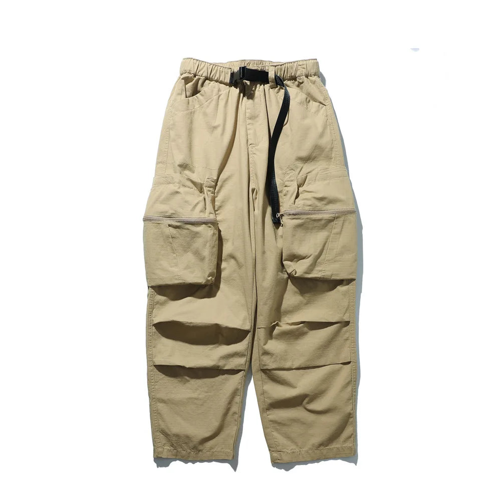 Hearujoy Baggy Black Cargo Pants Men American Streetwear Oversize Khaki Cargo Trousers Male Pocket Loose Casual Hip Hop Workwear