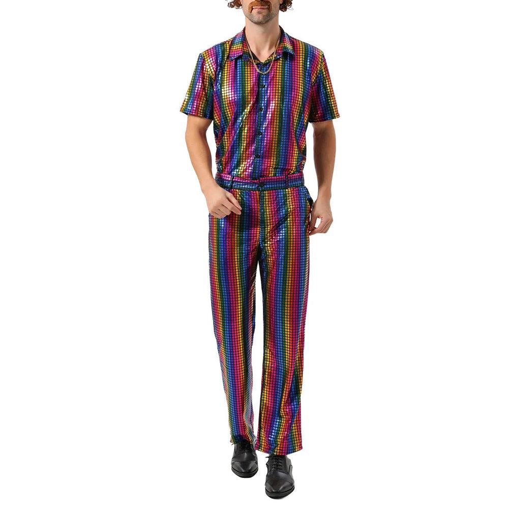 HEARUJOY  -  Party Outfits Top Trousers Set Dating Fashion Hippies Costume Holiday Mens Office Outdoor Party Soft Long Lasting