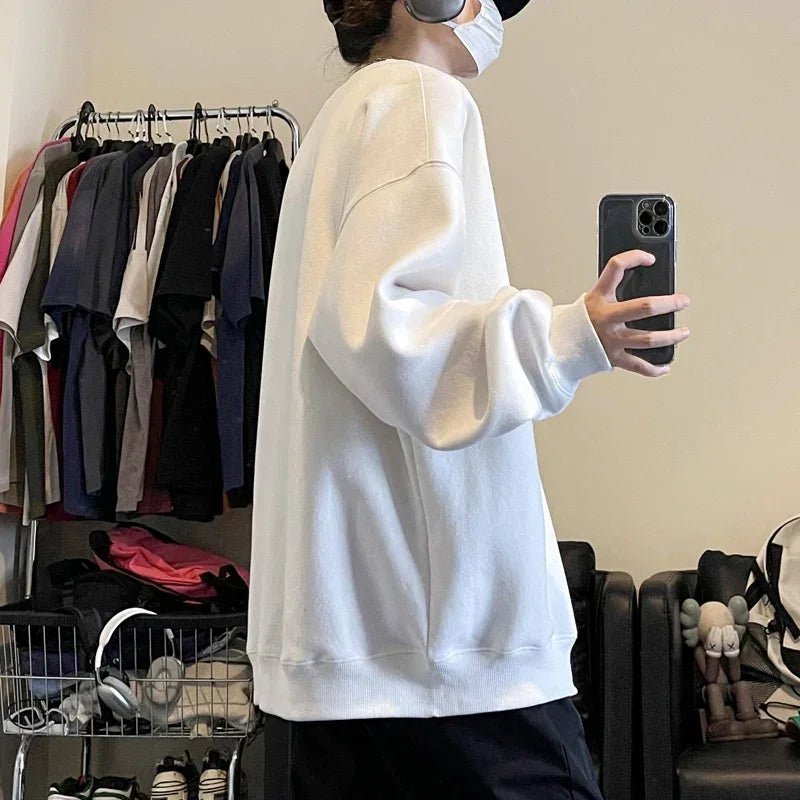 HEARUJOY  -  Men's Oversized Hoodie White 5XL Fashion Hoodies Oversize for Men Funny Print Man Casual Wear Hoody Male Sweatshirt