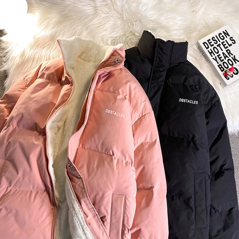 HEARUJOY  -  Letter Graphic Oversized Men Women Parka Fashion Streetwear Male Female Fleece Thicken Winter Jacket New Women's Clothing