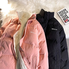 HEARUJOY  -  Letter Graphic Oversized Men Women Parka Fashion Streetwear Male Female Fleece Thicken Winter Jacket New Women's Clothing