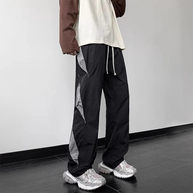 Hearujoy American Streetwear Men Clothing Straight Pants Spring Autumn New Fashion Harajuku Oversize Elastic Waist Casual Wide Trousers