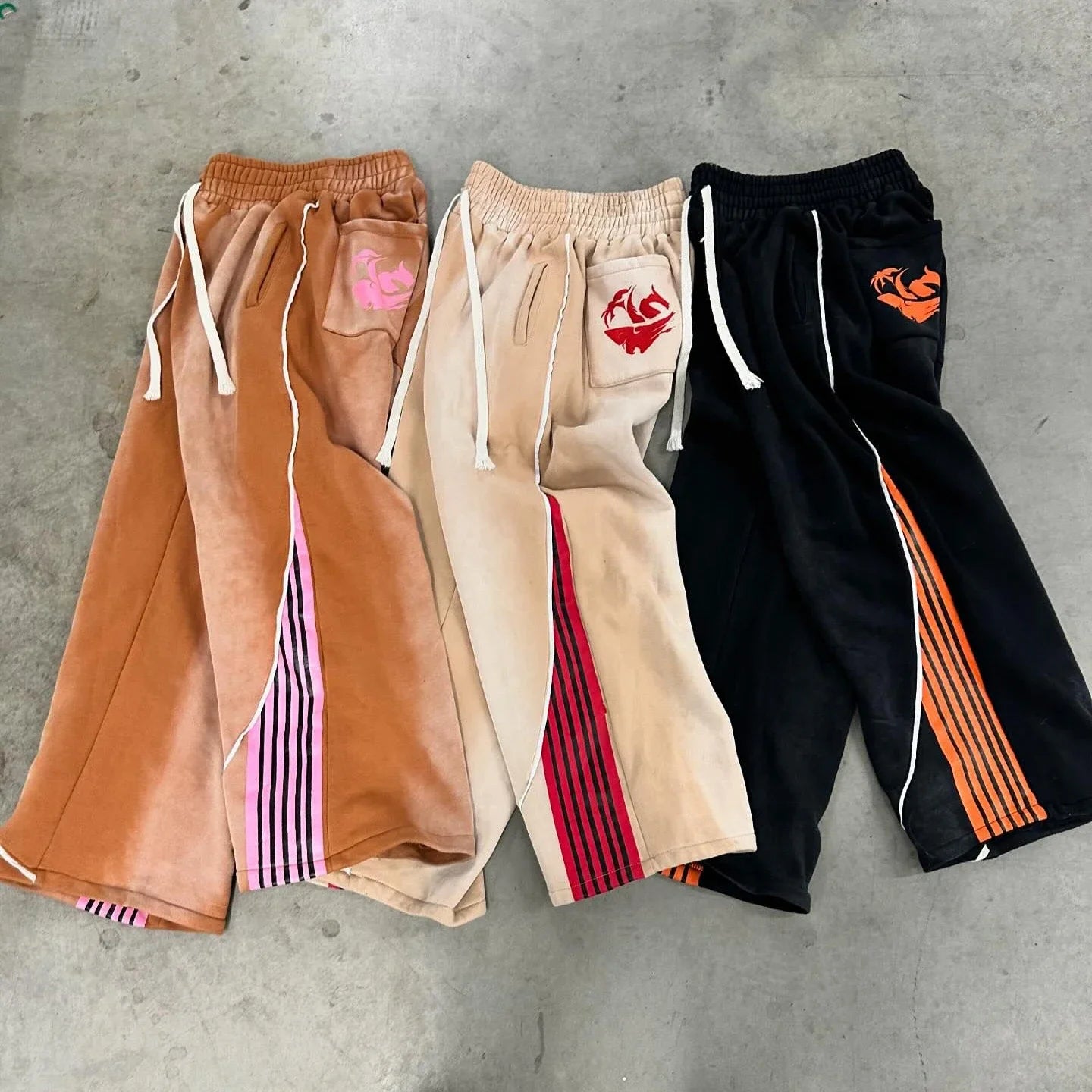 Hearujoy Y2k Embroidery Cotton Stripes Pants New Fashion Hip Hop street Mens Womens Jogger Drawstring Sweatpants Oversize Cargo Trousers