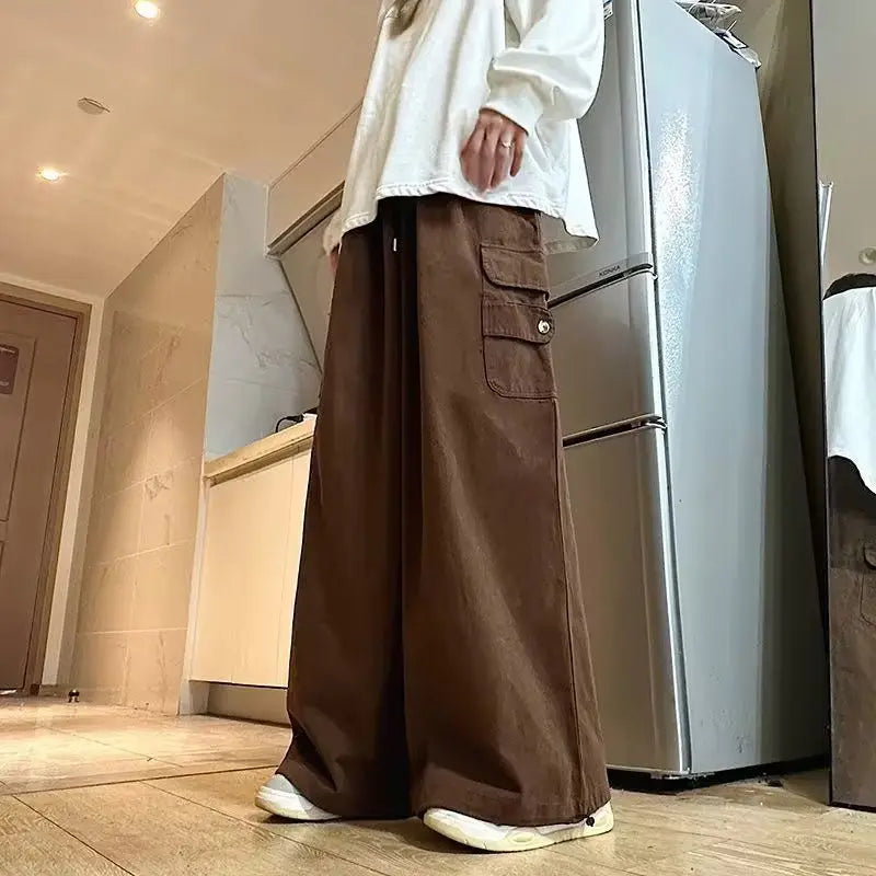 HEARUJOY  -  Fashion Brand Work Pants Men Ins Trendy Loose Straight Wide-leg Casual Trousers