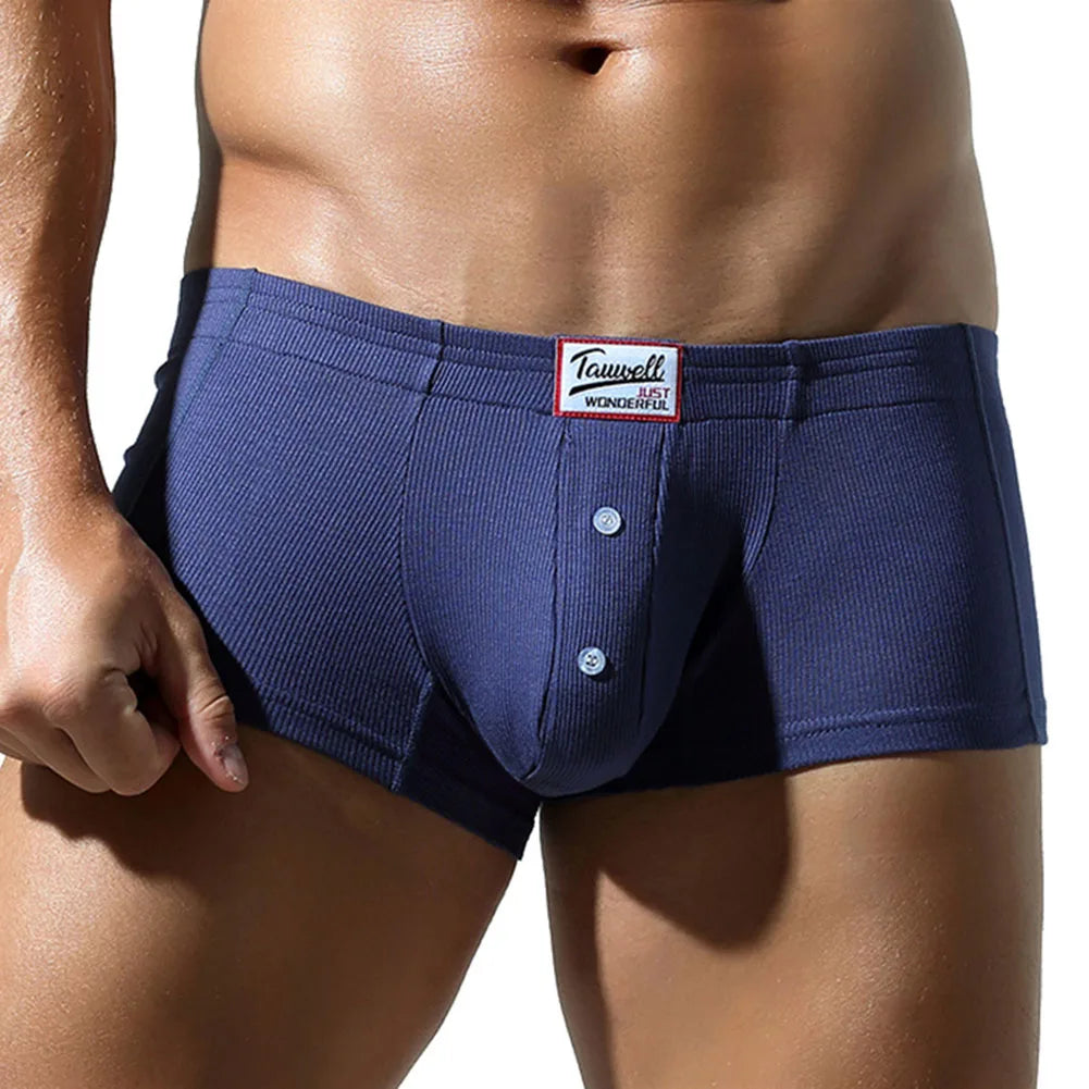HEARUJOY  -  Men Solid Sports Boxers Short Underwear Breathable Bulge Pouch Underpants Low Waist Boxer Trunk Soft