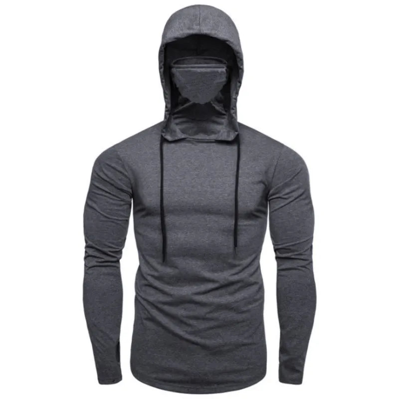 Hearujoy 2024 New Men Solid Black Gray Hoodie Long Sleeve Hooded Sweatshirt for Man Sports Fitness Gym Running Casual Pullover Tops