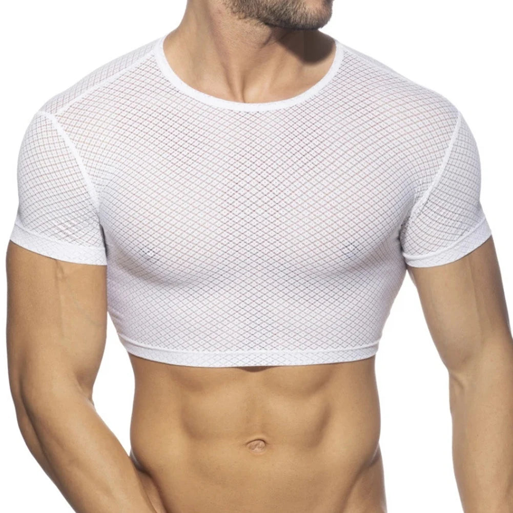 HEARUJOY  -  Fashion Hot New Stylish Mens Tops T-Shirt Breathable Summer Tank Causal Club Fishnet Regular See-through M-2XL