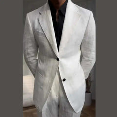 HEARUJOY  -  High Quality Linen Blend Business Dress Suit Wedding Suit Men Versatile Casual Office Party Prom Costume Homme Men Tuxedo Suit