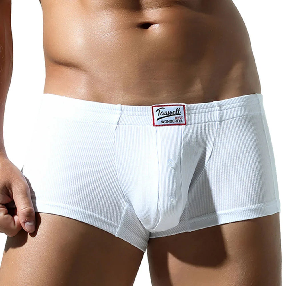 HEARUJOY  -  Men Solid Sports Boxers Short Underwear Breathable Bulge Pouch Underpants Low Waist Boxer Trunk Soft