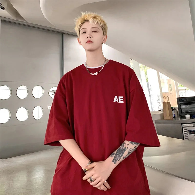 HEARUJOY  -  T Shirt Oversized Cotton White For Men 5XL Men's Letter Print T-shirts Male Casual Wear Summer Tee Shirts Unisex Big Size