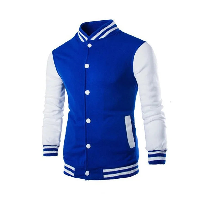 HEARUJOY  -  Autumn and Winter Fleece Classic Loose Casual Stand Collar Button Men's Baseball Uniform Flight Jacket