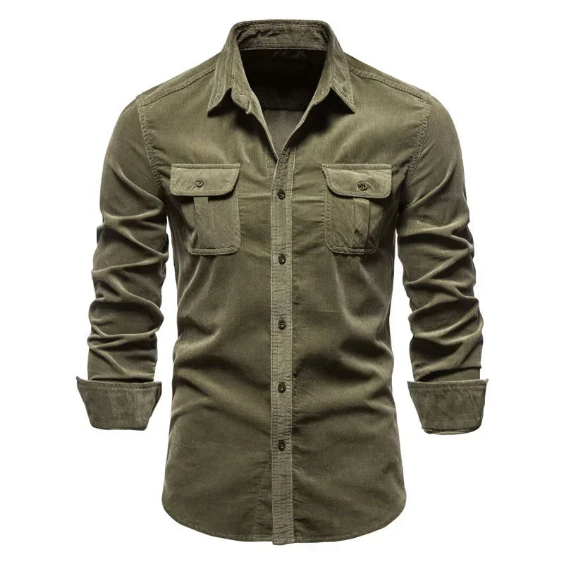 HEARUJOY  -  Men New Shirts Coats Shirt Coat Turn Down Collar Full Sleeve Button Single Breasted Slim Fit Casual Splice Regular Tops Autumn