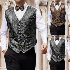 HEARUJOY  -  Autumn And Winter New Men's Solid Color V-Neck Vest Jacket French Retro Fashion Trend Slim Casual Breathable Niche Men's Tops