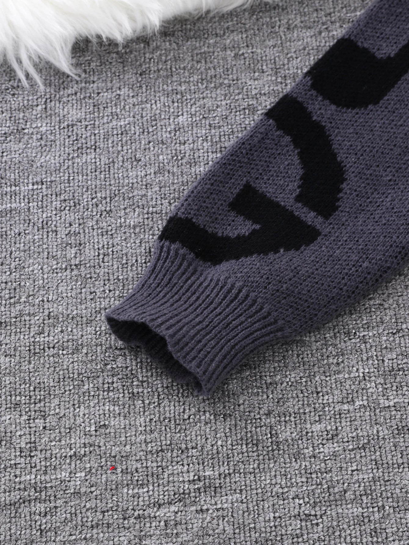 HEARUJOY  -  New Popular Autumn and Winter Letter Note Jacquard Pattern Pullover Sweater Casual Round Neck Contrast Color Knitted Men's Pullover