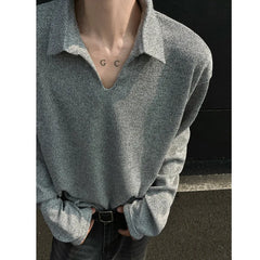 HEARUJOY  -  Spring Lapel Hoodie Men Oversized Casual Sweatshirt Men Korean Loose Pullover Hoodie Mens Hoody Men Long Sleeved T-shirt M-3XL