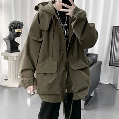 Hearujoy Japan Style Autumn Winter Cargo Jacket Men Muti-Pockets High Quality Hooded Zipper Jackets Streetwear Outdoor Jacktes Men