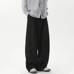 HEARUJOY  -  Black Suit Pants Men Oversized Fashion Society Mens Dress Pants Korean Loose Casual Wide Leg Pants Mens Office Formal Trousers