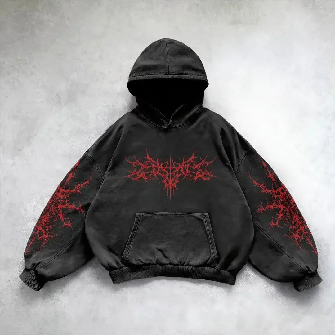 Hearujoy Y2k Hoodie New Leaf pattern Camouflage Loose Sweatshirt Mens Womens American Retro Street Hip Hop Streetwear Unisex Camo Hoodies