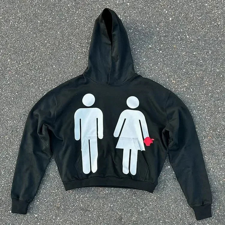 Hearujoy Harajuku Oversized Vintage God Letter Print Hoodies Women Men Streetwear High Street Sweatshirt Goth Jacket Y2k Hoodie