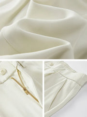 HEARUJOY  -  New Autumn Casual Pants Men Breathable Korean Fashion Pendant Split Elastic Waist Slacks Straight Loose Suit Trousers