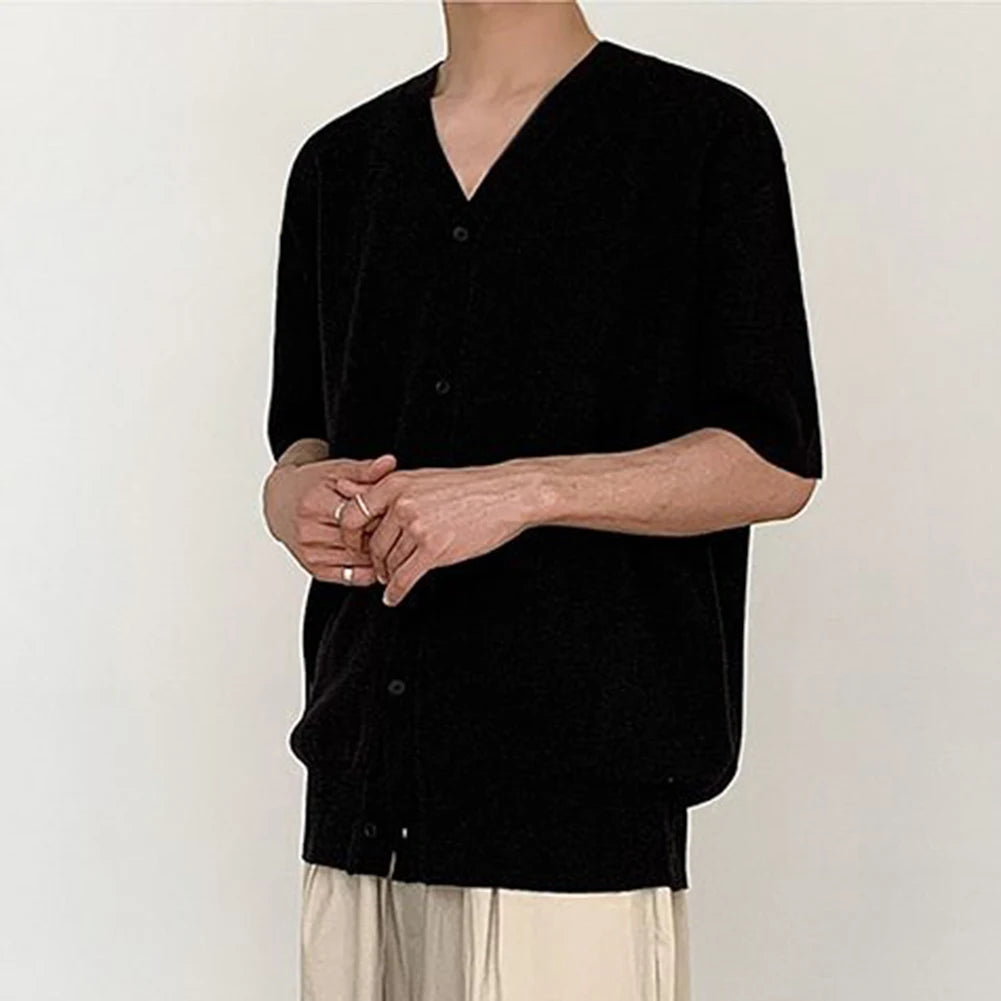 HEARUJOY  -  Polyester Shirt Loose Casual Cardigan Holiday Style Regular Length Solid Pattern Summer Wear Casual Style For Daily Wear