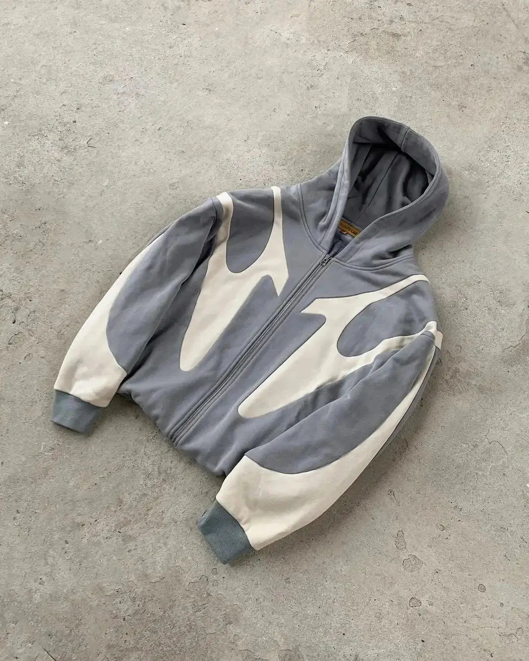 Hearujoy Y2k Retro Trendy Letter Embroidery Loose Hoodies High Street Couple Oversized Zip Up Hoodie Patchwork Sweatshirt Men Clothing