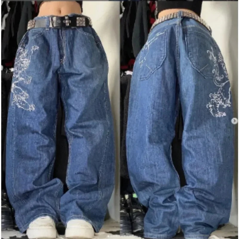 Hearujoy Hip-hop rock camouflage leaves popular multi-pocket high-waisted mom jeans for women Y2K niche simple fashion trend cargo pants