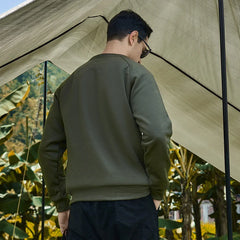 HEARUJOY  -  Men New Hoodies O Neck Sweatshirts Pullover Solid Sweatshirt Loose Sweatshirt Sports Casual 2025 Spring Spliced Slight Strech