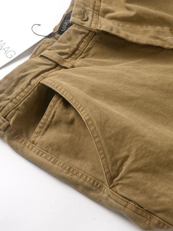 HEARUJOY  -  Premium Men's Garment-Dyed Cotton Canvas Casual Pants American Vintage Spring Summer Relaxed Straight-Leg Comfort Trousers