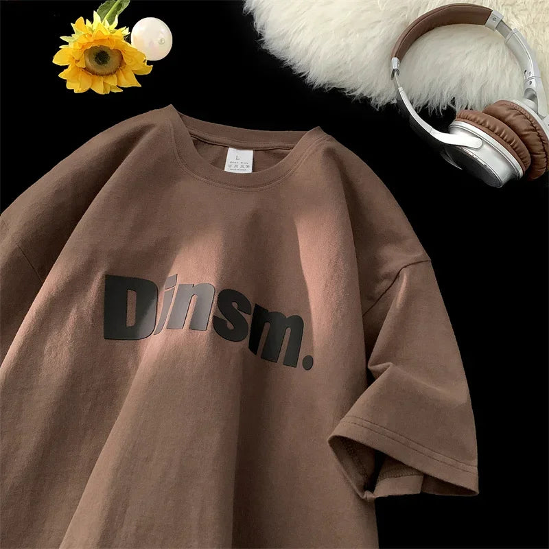 HEARUJOY  -  T Shirt Oversized Cotton For Men White Men's Letter Print T-shirts Male Casual Wear 5XL Summer Tee Shirts Unisex Big Size